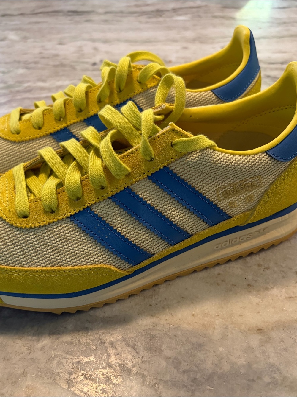adidas Men’s SL 72 Yellow & Blue Retro-Style Sneakers
